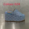 Beach slippers fashion Thick bottom designer Women Shoes Cartoon Alphabet lady Platform Wedges Sandals Leather Heels letter High heel Slides Large size 35-41-42-43-44