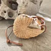 Topkwaliteit Conch Shell Strawtassen Handweven Tas Tas Kokos Vezel Schouder Casual Woman's grote capaciteit Zeer Holiday275p