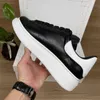 Top Quality Mens Casual Shoes Womens Lace Up Genuine Leather Flat Black White Red Pink Sneakers With Box X220402
