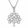 Mode Créatif Plaqué Or Trèfle Collier En Laiton Plaqué Or Mode Trèfle Pendentif Collier Arbre de Vie Pendentifs Colliers