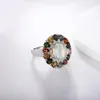 GZ ZONGFA High Quality Natural Opal Tourmaline Gem 925 Sterling Silver Custom Wedding Rings Jewelry Women 2208137656735