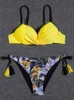 Badkläder kvinnor baddräkt bikini 2022 Ny sexig push up bikinis set baddräkt sommar brasiliansk strandkläder simma kostymer två stycken