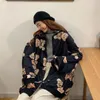 Harajuku urso impressão zíper jaqueta mulheres oversize hoodies preto moletom vintage goth punk solto outwear casual grunge roupas 220815
