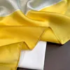 2022 Popular Sunscreen Silk Scarves New Yellow Print Beach Towel Winter Luxury Dustproof Bandanna Fashion Satin 70*70CM Shawls