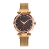 Hot Luxury Fashion Women Starry Sky Watch Magnetic Buckle Mesh Band Shiny Quartz Wristwatch Female Alloy Diamond Gift Watches