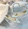 Scarpe alla moda Abito da sposa sexy scarpe da sposa Piattaforma in raso bianco con decorazioni di perle all-over sandali con plateau con tacco alto grosso