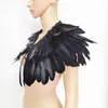 Scarves Gothic Feather Fake Collar Black Iridescent Rooster Shoulder Wrap Shawl Shrug Cosplay Party Halloween CostumeScarves
