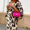 Casual Dresses Autumn Sexy Leopard Print V Neck Long Fashion Women Lantern Sleeves Loose Elegant Party Dressescasual