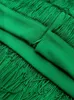 Green Fringe Bodycon Pencil Skirts Tassel High Waist Women Stretch Sheath Midi Length Ladies Slim Jupe Saias faldas Big Size 220701