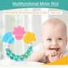 Cartoon Baby Beißring-Baby Zahnen Stick Kleinkind Bildungs Mobiles Spielzeug Zähne Beißen Baby Silikon Rassel Beißring Molaren Stange