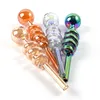 Formes de filetage Pipes à fumer Tabac Porte-cigarette Tube droit Différentes couleurs Tuyau à main Brûleur à mazout en verre Pyrex En stock Embouts de filtre pour herbes sèches SW134