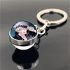 Keychains Jujutsu Kaisen Anime Figure Gojo Satoru Fushiguro Megumi Cosplay Glass Ball Pendant Key Chain For Women Men KeyringKeychains Fier2