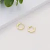 Hoop & Huggie Gold Color Plated Hexagonal Geometry Earrings For Women /Men Prevent Allergy Earring Jewelry Party Accessories GiftsHoop Kirs2