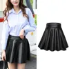 Skirts Nightclub Work Multipurpose Skater Short Skirt Mini High Waist Faux Leather SkirtsSkirts