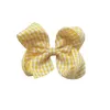 25pcs 2022 New Fashion Color Plaid hair ring With Elastic Rubber For Baby Kids Grosgrain Ribbon Girls Bows Hair Clips Bowknot Alligator Barrettes Accessories