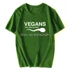 Men's T-Shirts Funny Vegans Also Need Protein Slogan Letter T Shirts Men Print White 3D Vegetable Vegetarianism Harajuku T-shirtMen's