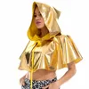 Wear Wear Color Wetlook Winy Pvc Halloween Cospaly Cape Pu Leather Cloak Costume Costume Capes Capes Capes Night Clubwear