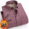 14-color heren grote afmeting fleece warme plaid shirt klassieke stijl reguliere fit plus fluwelen dikke casual shirt mannelijke merkkleding 220401