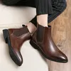 Men Chelsea Boots Pu أعلى أعلى الكعب المنخفض ألوان صلبة في الكاحل مريح الموضة الكلاسيكية التجارية الأحذية CP201