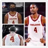 Mens Custom USC Trojans Basketball Jersey 20 Ethan Anderson 10 Gus Williams 30 Noah Baumann 5 Derryck Thornton