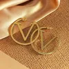 Lady Women Stud Earings를위한 고급 Big Gold Hoop Earrings 올바른 편지 V Brandjewelry Valentine039S Day Gift Engagement for B5998256