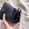 Delicado homens mulheres clipes de dinheiro camada superior carteiras dobráveis de couro titular do cartão bolsa de moedas unissex mini carteira com caixa