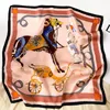 Scarves 2022 100% Real Silk Square Scarf Women Designer Horse Print Neckerchief Female Luxury Shawl Hijab Bandana Headband