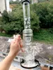 Pipas de agua Bong de vidrio negro de 16 pulgadas con accesorios de tazón Reciclador de agua de múltiples orificios Filtros Tubos para fumar Perc de neumáticos con junta hembra de 14 mm