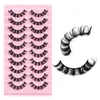 Newest Thick Curly Crisscross 3D False Eyelashes Set Soft Light Reusable Hand Made D Curved Fake Lashes Multilayer Eyelash Extensions Eyes Makeup