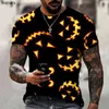 Halloween Pumpkin Lantern Horror Tema Skull Stampa 3D Shirt Shirt Round Neck Tshirt Street Street stile Oversize Casual J220727