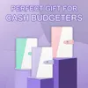 Classeur de budget d'enveloppe de cadeau avec des enveloppes d'argent en cuir d'unité centrale A6 et des feuilles PurpleGift