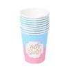 Pink Blue Boy or Girl Kön Reveal Baby Shower Party Disponertabell Set Pappersplattor Cups Banner Balloon Decoration 220811