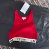 CE Mujeres de punto Tanques Chaleco sin mangas Carta Camisetas Mujer raya Verano Playa Camis Camisetas Camisa corta Señora sexy Chalecos de punto Tops