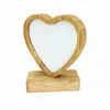 Bamboe sublimatie fotolijst blanco hout liefde hart ronde frames met basis magnetisme schilderen huizendecoratie cadeau