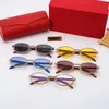 最高品質のサングラスリムレススクエアデザイナーデザイナーサングラスファスポートダイヤモンドストリートショットエイグラスルネットデソレイユビーチレディゴーグル眼鏡女性メンズ
