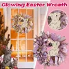 Decorative Flowers & Wreaths Winter Front Porch Decor Door Decoration With Ears Glowing Easter Cartoon Cute Wire For DecorDecorative Decorat