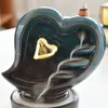 Ароматические лампы дизайн сердца керамический дымовой задний флаговом держатель с горелкой портативные ручной работы.