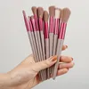 13PCS Brush de maquiagem Conjunto de pincel macio de nylon colorido para fundação cosmética Ferramentas de beleza em pó com bolsa