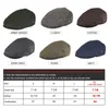Berets Ivy Cap Herringbone Flat Caps 50% шерстяной твидовый шляпу для такси