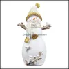 Party Decoration DIY Boże Narodzenie Snowman Wisiorek 2022 Lalki Żywiczne Rok Rok Rzemiosło Do Gift Home Decor Dorozumienia Dostawa 2021 Event Supplies Świąteczny G