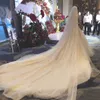 كاتدرائية كاتدرائية الزفاف حجاب بلينغ حجاب ناعم من الدرجة الفردية الحجاب مع بريق مشط نساء إكسسوارات الشعر الزفاف CL0705