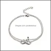 커프 팔찌 보석 보석 판매 패션 925 Sier Infinity Love Heart 26 글자 이니셜 도매 드롭 배달 2021 2CO를위한 Anklet 팔찌