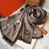 Automne Designer Soie Femmes pour Pashmina Marque Écharpe En Cachemire Dame De Mode Châle Lettre Impression Wrap Foulards De Haute Qualité