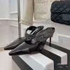 2022 inizio primavera nuove scarpe da fata con strass in PVC trasparente a punta sexy semplici pantofole con tacco alto mostrano gambe lunghe