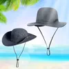 Pêcheur Chapeau Articles De Fête En Plein Air Solide Couleur Casquettes Sport Feuille Jungle Casquette Militaire Chapeaux De Pêche Écran Solaire Gaze Cowboy Emballable CCE13787