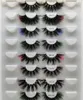 Eye end color mink eyelashes 62 styles wholesale colorful false eyelashes 25MM free ship 10 pairs