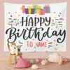 Tapis mural suspendu de fond de fête d'anniversaire, décor de chambre d'enfants mignon, décor de fond de photographie de fille, décor de chambre à coucher J220804