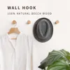 Wholesale Natural Wooden Wall Hooks Mounted Hook Modern Wood Coat Rack Decorative Pegs for Hanging Hat Towel