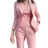 Bankiet ślubny damskie damskie kombinezony Solidne kolory spodnie w kamizelce różowy trzyczęściowy zestaw blazersów marynarki kamizelki f028 600