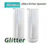 local warehouse sublimation glitter Bluetooth speaker tumbler shimmer 20oz straight tumblers Audio Stainless Steel bottom enjoy your music USA stock